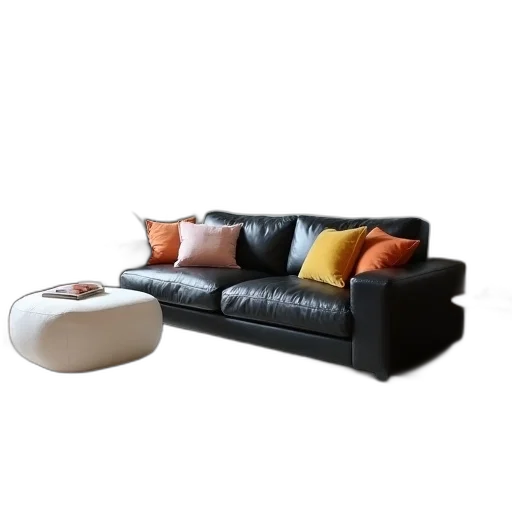 furniture, 3d render, photorealistic, monochrome, earth tones, dark, cozy, living transparent PNG cut-out