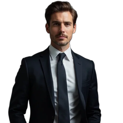 jacket, staff, face, photorealistic, adult, business, man, wearing transparent PNG cut-out