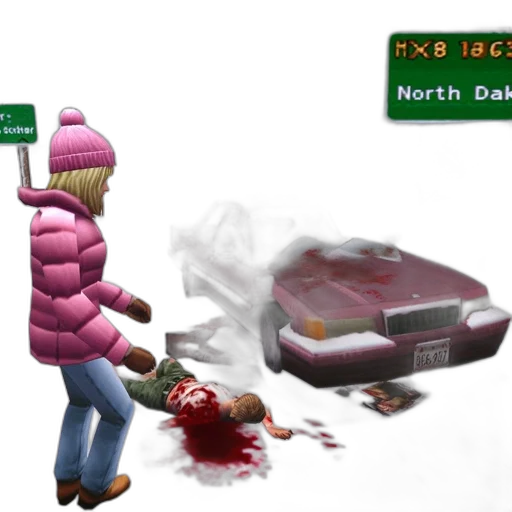 concept art, pixel art, 3d render, vaporwave, snow, city street, fire, woman transparent PNG cut-out