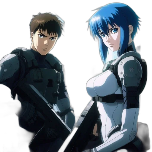 robot, weapon, anime, concept art, cyberpunk, comic book art, outer space, blue transparent PNG cut-out
