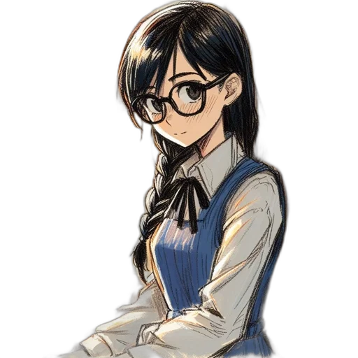 staff, dress, jacket, face, anime, cartoon, concept art, pixel art transparent PNG cut-out