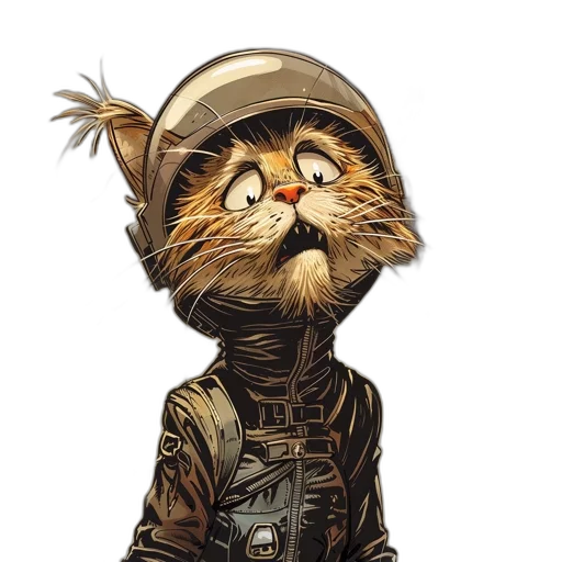 staff, animal, comic book art, concept art, fantasy art, photorealistic, cat, space transparent PNG cut-out