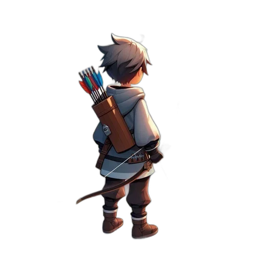 weapon, staff, sword, jacket, pixel art, concept art, fantasy art, 3d render transparent PNG cut-out