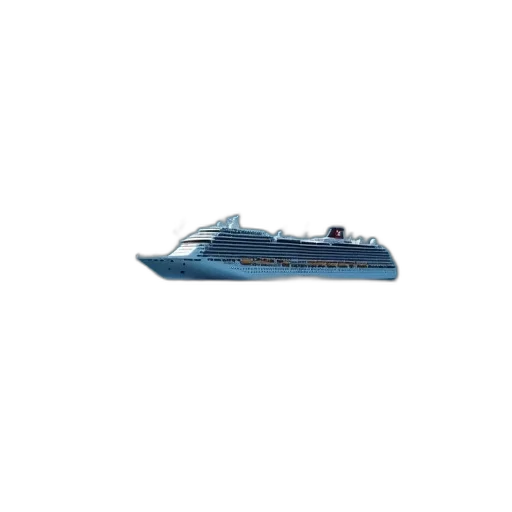 3d render, photorealistic, large, cruise, ship, sailing, calm, blue transparent PNG cut-out