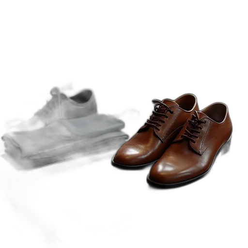shoes, 3d render, photorealistic, concept art, monochrome, earth tones, dark, some transparent PNG cut-out