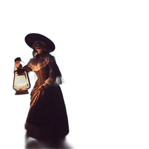 bottle, dress, staff, hat, concept art, 3d render, fantasy art, photorealistic transparent PNG cut-out