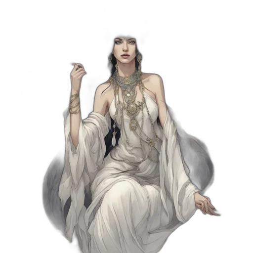 dress, jewelry, staff, crown, fantasy art, concept art, pixel art, comic book art transparent PNG cut-out