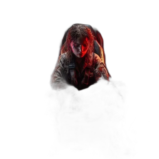 mask, face, creature, hair, concept art, 3d render, photorealistic, fantasy art transparent PNG cut-out