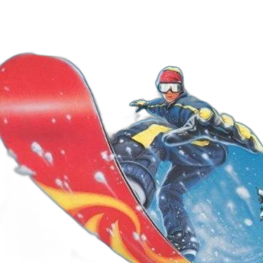 concept art, watercolor, comic book art, cartoon, snow, snowboard, showdown, book transparent PNG cut-out