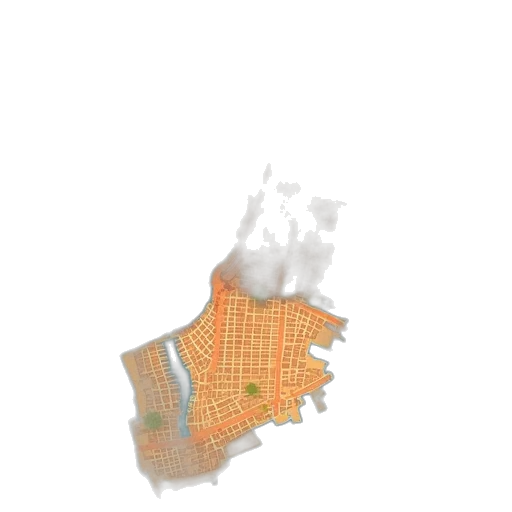 3d render, brooklyn, boroughs, map transparent PNG cut-out