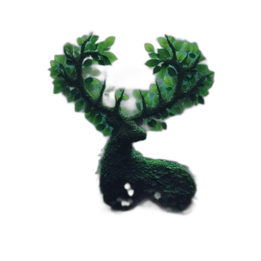crown, mask, tree, creature, pixel art, concept art, 3d render, fantasy art transparent PNG cut-out