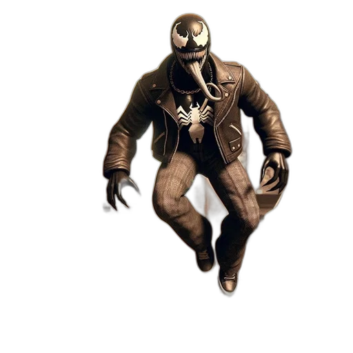 mask, jacket, creature, robot, concept art, comic book art, 3d render, earth tones transparent PNG cut-out