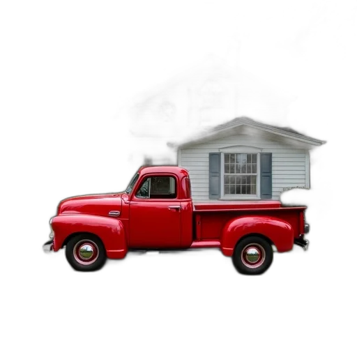 car, furniture, building, 3d render, photorealistic, concept art, city street, red transparent PNG cut-out