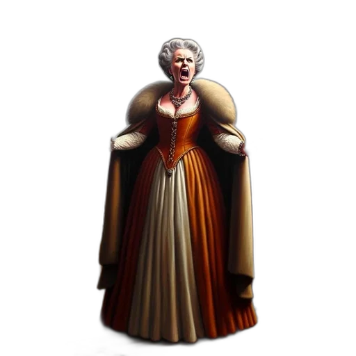 dress, crown, jewelry, staff, 3d render, concept art, pixel art, fantasy art transparent PNG cut-out