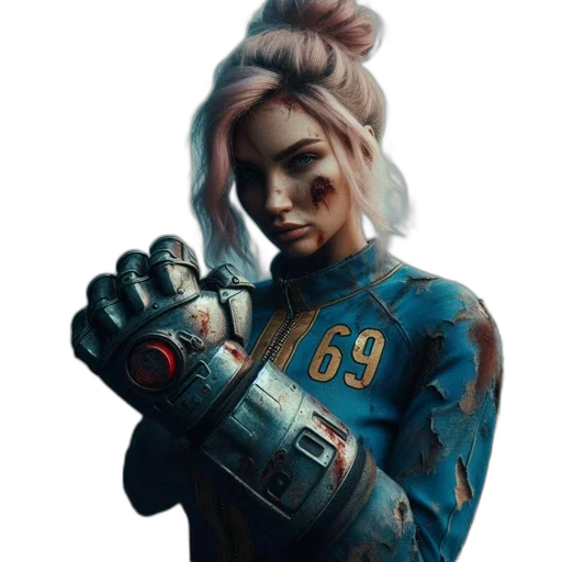 robot, jacket, weapon, face, concept art, cyberpunk, comic book art, fantasy art transparent PNG cut-out