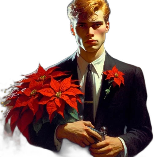 staff, concept art, photorealistic, comic book art, fantasy art, red, young, man transparent PNG cut-out