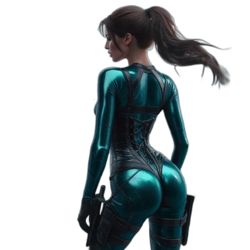 robot, cyberpunk, concept art, comic book art, fantasy art, green, blue, dark transparent PNG cut-out