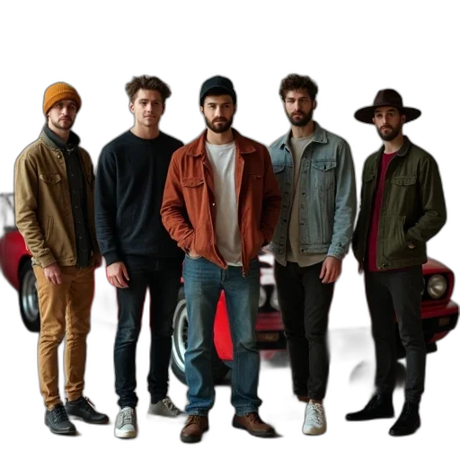 jacket, hat, staff, concept art, pixel art, city street, red, group transparent PNG cut-out