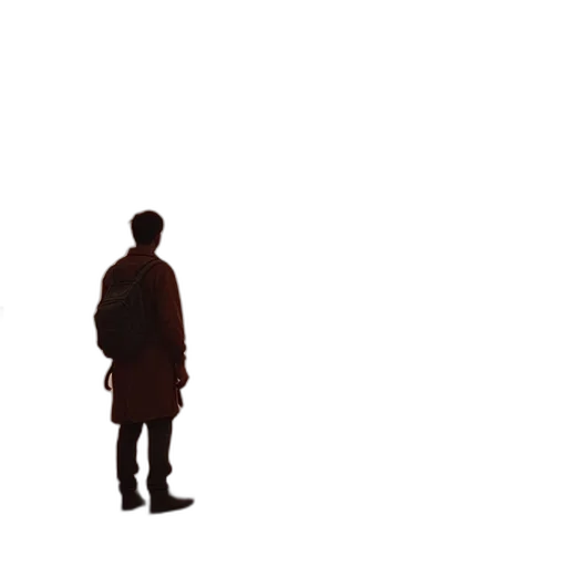 jacket, robot, staff, creature transparent PNG cut-out