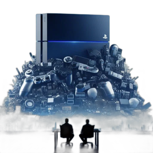 robot, concept art, 3d render, immense, tower, electronics, primarily, blue transparent PNG cut-out