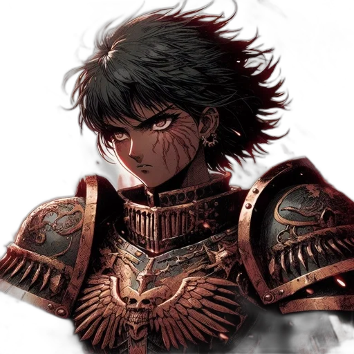 face, sword, weapon, mask, concept art, fantasy art, comic book art, anime transparent PNG cut-out
