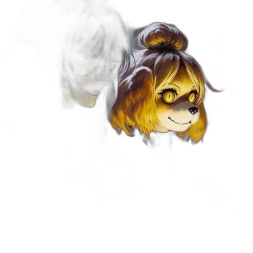 mask, hair, staff, animal, concept art, watercolor, anime, fantasy art transparent PNG cut-out