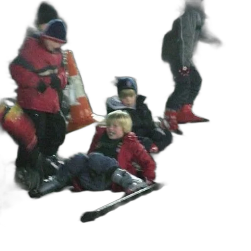 snow, fire, group, children, sitting, ground, their, skis transparent PNG cut-out