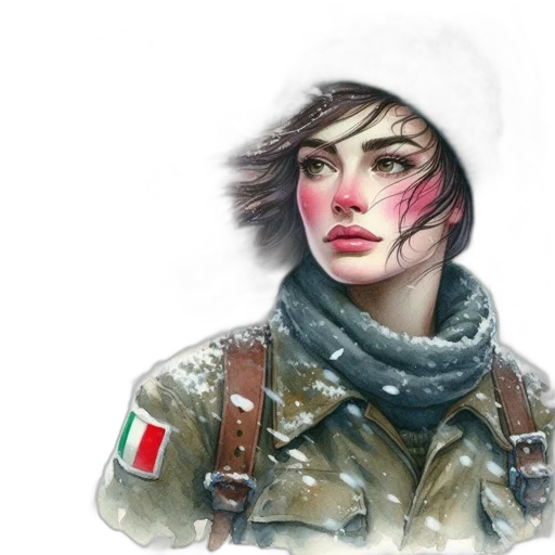 face, hat, jacket, concept art, photorealistic, fantasy art, watercolor, snow transparent PNG cut-out