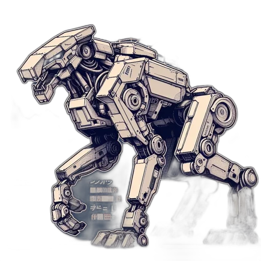 robot, weapon, creature, animal, concept art, watercolor, pixel art, 3d render transparent PNG cut-out