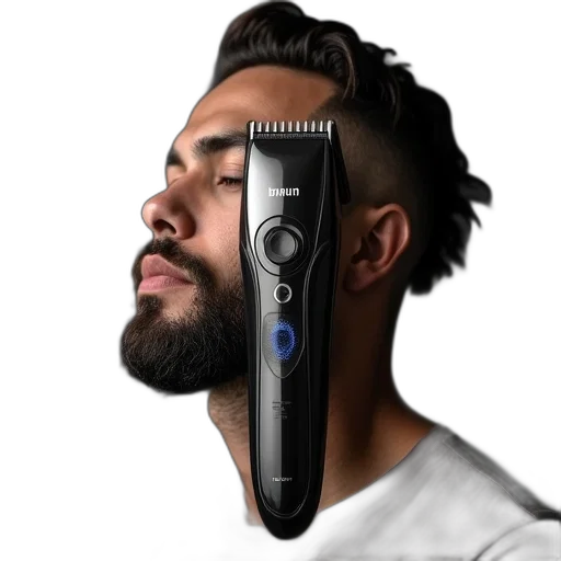 hair, staff, robot, face, cyberpunk, photorealistic, concept art, 3d render transparent PNG cut-out