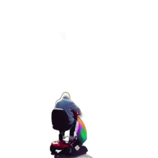 robot, staff, umbrella, hat, 3d render, concept art, pixel art, cyberpunk transparent PNG cut-out