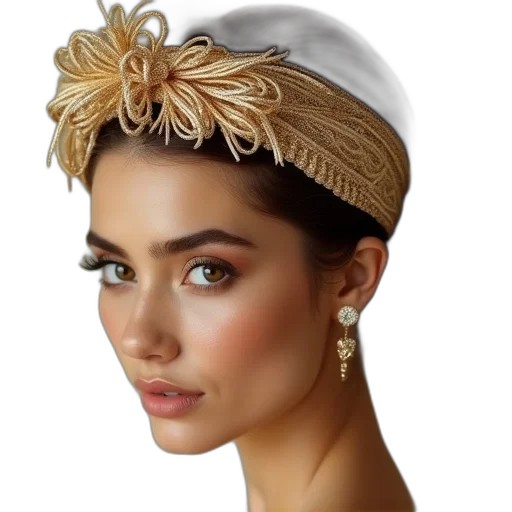 crown, hat, jewelry, hair, photorealistic, oil painting, 3d render, earth tones transparent PNG cut-out