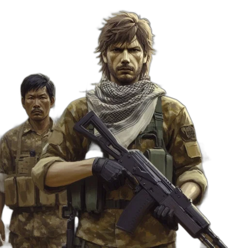 weapon, concept art, comic book art, photorealistic, pixel art, three, soldiers, including transparent PNG cut-out