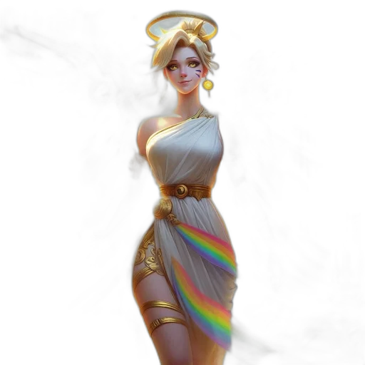 dress, staff, concept art, fantasy art, 3d render, photorealistic, golden, pastel transparent PNG cut-out
