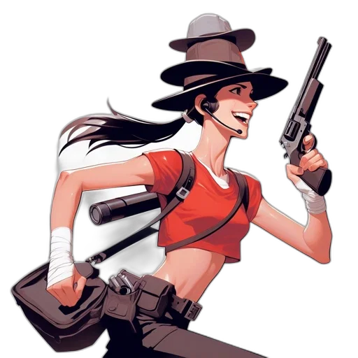 weapon, staff, hat, concept art, comic book art, cartoon, pixel art, red transparent PNG cut-out