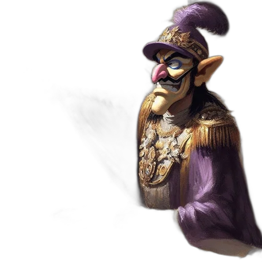 mask, staff, crown, face, concept art, fantasy art, 3d render, watercolor transparent PNG cut-out