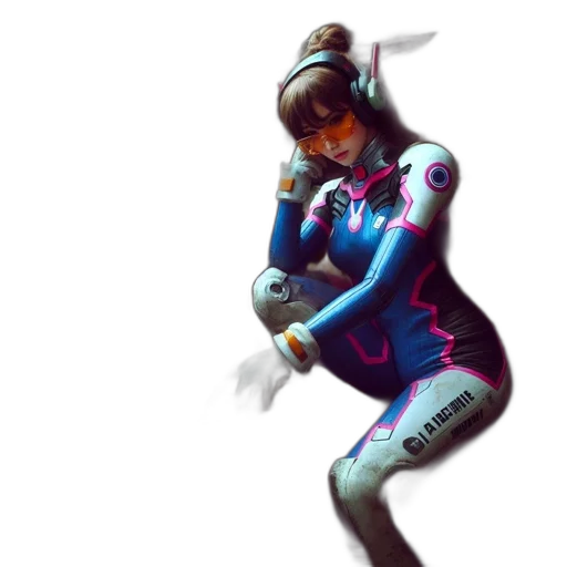 robot, staff, concept art, cyberpunk, fantasy art, 3d render, outer space, neon lights transparent PNG cut-out