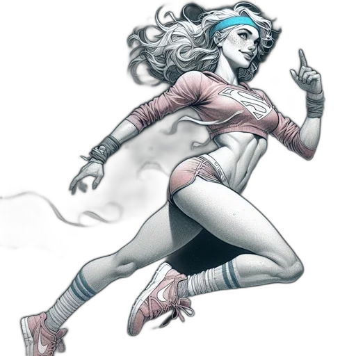comic book art, concept art, fantasy art, cyberpunk, pastel, blue, dynamic, illustration transparent PNG cut-out
