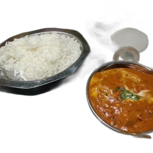 food, 3d render, photorealistic, oil painting, table, setting, rice, curry transparent PNG cut-out