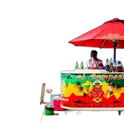 umbrella, food, staff, weapon, photorealistic, 3d render, vibrant, beach transparent PNG cut-out
