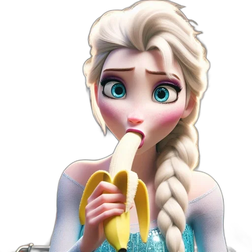 food, 3d render, concept art, cartoon, photorealistic, elsa, frozen, stands transparent PNG cut-out