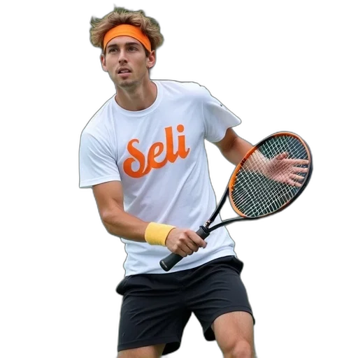 staff, hair, hat, jacket, young, man, playing, tennis transparent PNG cut-out
