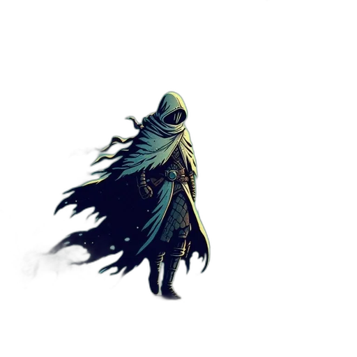 mask, creature, staff, sword, concept art, fantasy art, pixel art, comic book art transparent PNG cut-out
