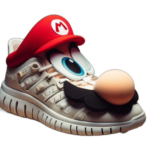 shoes, hat, animal, creature, 3d render, concept art, photorealistic, pixel art transparent PNG cut-out