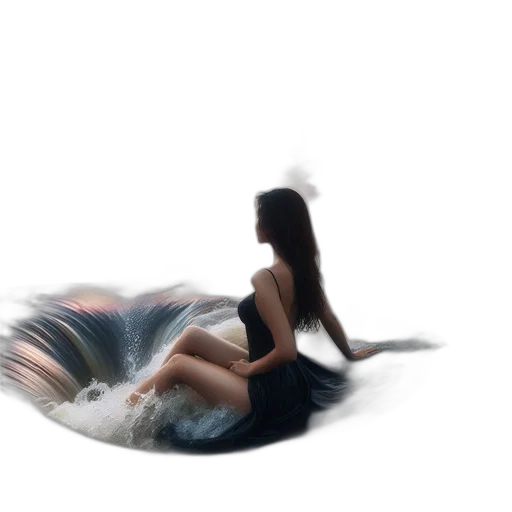 dress, hair, creature, dragon, photorealistic, concept art, fantasy art, 3d render transparent PNG cut-out