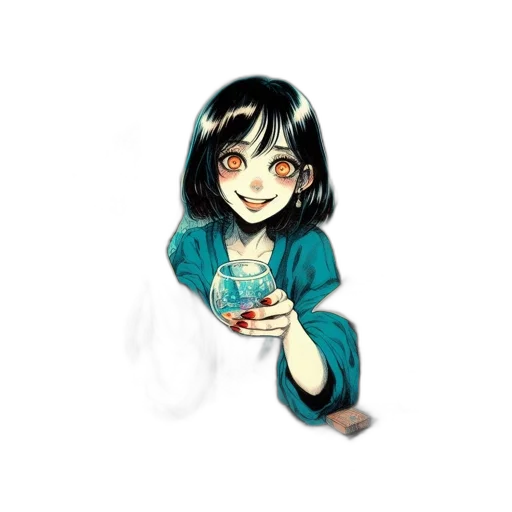 staff, bottle, jewelry, face, pixel art, anime, cartoon, watercolor transparent PNG cut-out