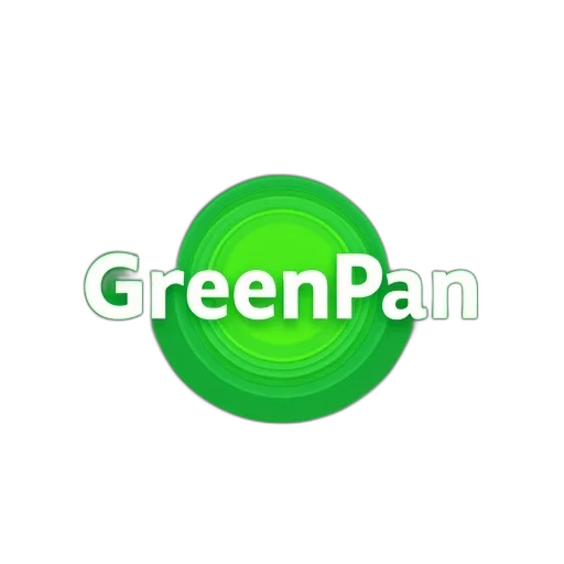 3d render, pixel art, photorealistic, green, white, logo, text, greenpan transparent PNG cut-out
