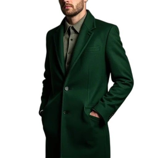 jacket, staff, green, men transparent PNG cut-out