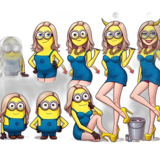 cartoon, concept art, 3d render, animation, shows, transformation, minion, characters transparent PNG cut-out