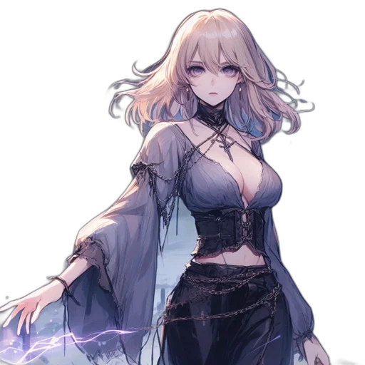 dress, staff, sword, crown, concept art, fantasy art, anime, pixel art transparent PNG cut-out